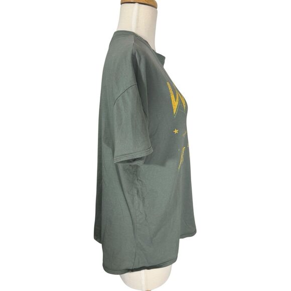 Wild At Heart Retro Green Oversized Center Seam Tee Size Sm - Picture 4 of 8